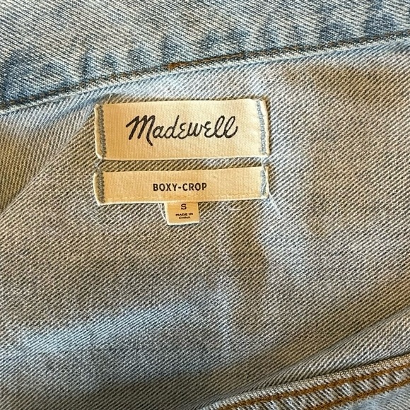 Madewell The Boxy-Crop Denim Jean Jacket in Light Wash - Size S - Picture 4 of 6